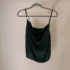 dark green satin top